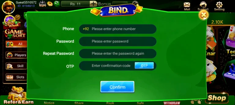 How to Create Account on 3 Patti Crown Pakistan